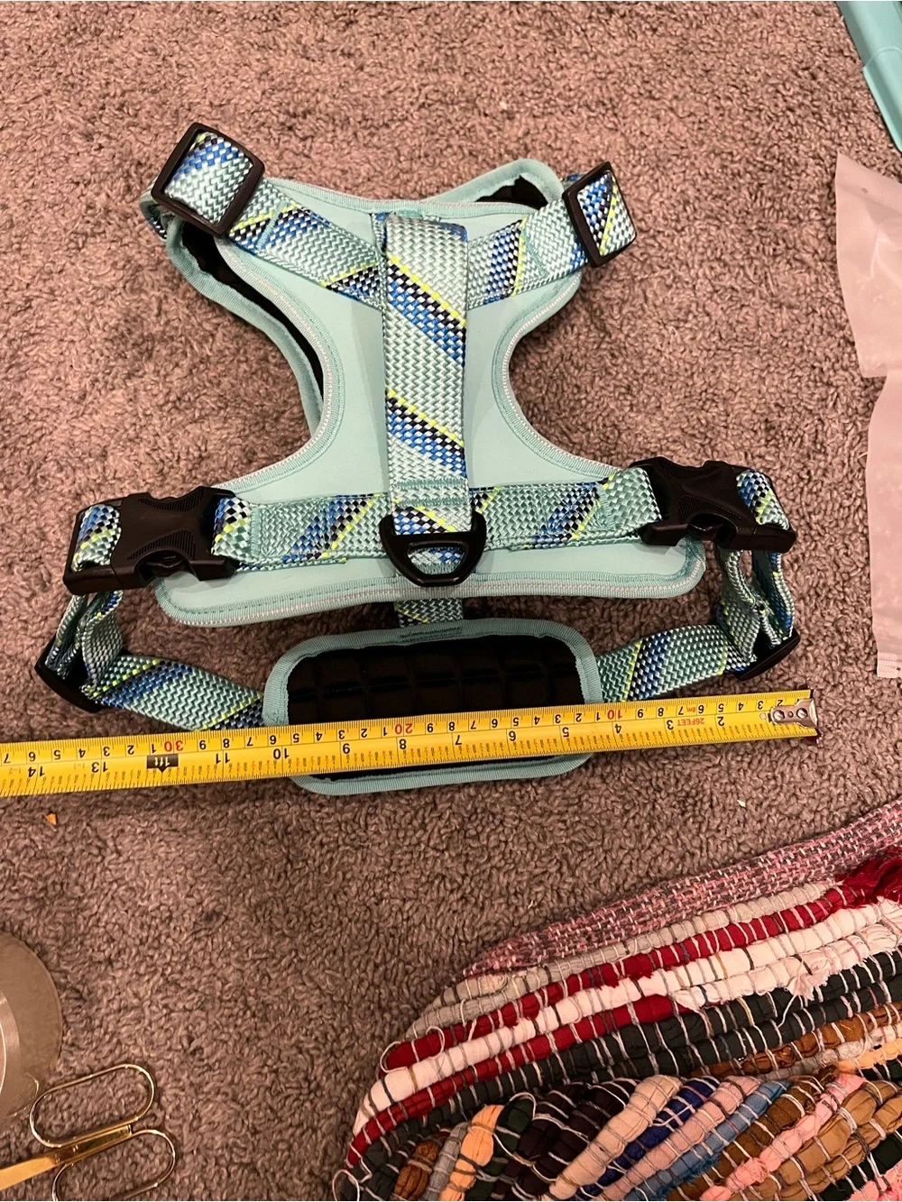 Arcadia Trail Mint Green & Multicolor Dog Harness L